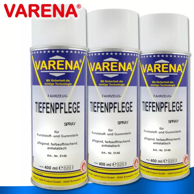 Varena 3x 400ml Fahrzeug-Tiefenpflege Spray Lubricante Goma Plástico