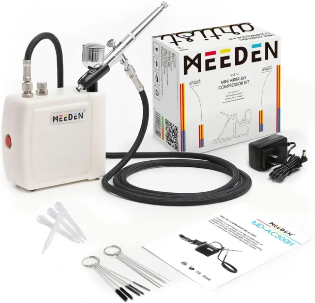 New Mini Airbrush Kit with Compressor, Dual-Action Gravity Feed 0.5mm Airbrush..