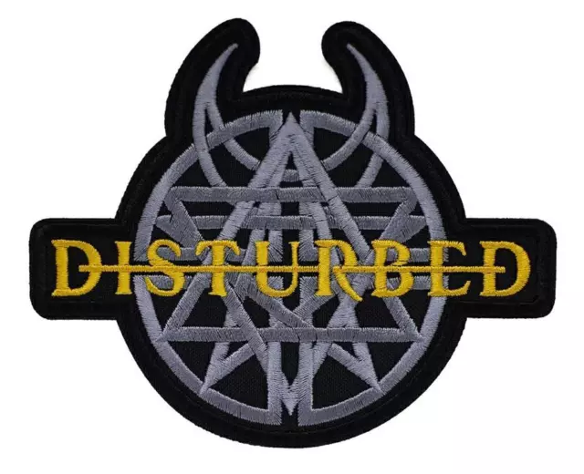 Disturbed Sew-on Patch | Pentagram American Heavy Alternative Nu Metal Band Logo