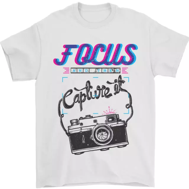 T-shirt da uomo Focus and Then Capture It Photography 100% cotone
