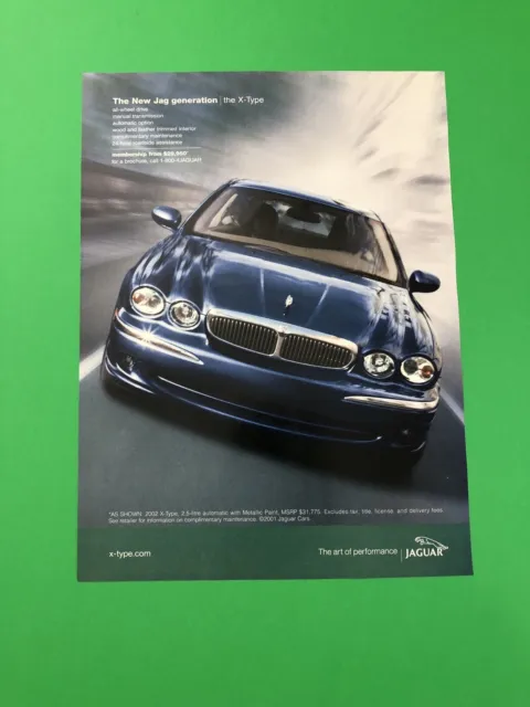 2001 2002 Jaguar X-Type X Type Original Vintage Print Ad Advertisement Printed