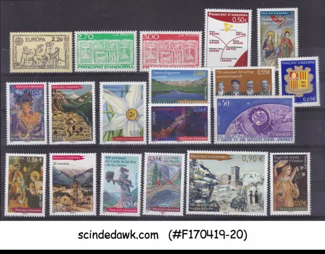 Andorra French - 1962-2012 Selected Stamps - 19V - Mint Nh