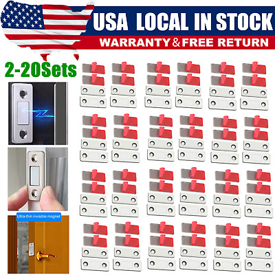 2-20 Sets Ultra-thin Invisible Punch-Free Magnetic Door Cabinet Closer Stoppers