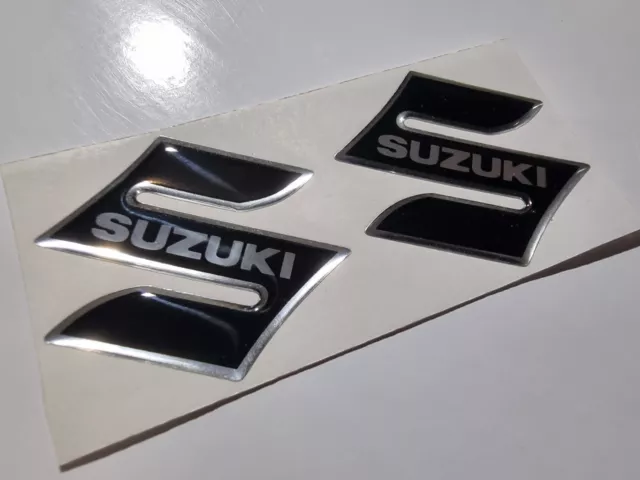 kit 2 adesivi 3D in resina gel suzuki nero cromo Gsx-r 600 750 1000 SUZUKI gsx s