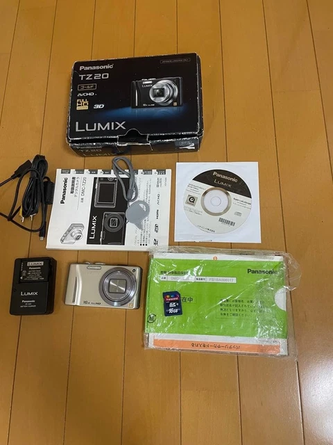 PANASONIC LUMIX DMC-TZ20 Gold Tested Working With Box From Japan
