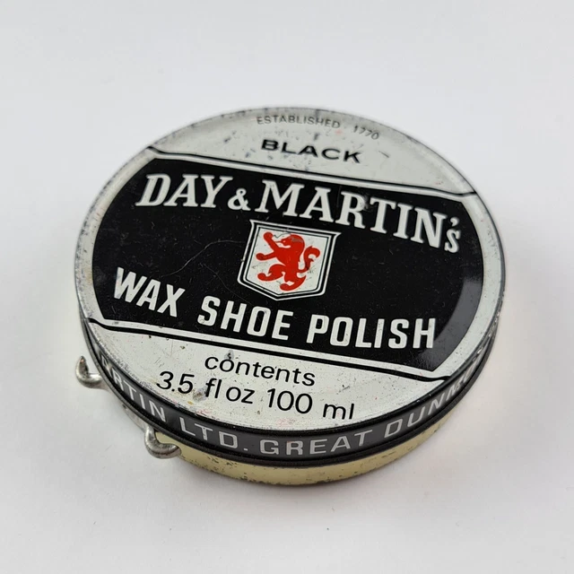 VINTAGE DAY & MARTIN'S Wax Shoe Polish Tin 3.5 fl oz Great Dunmow