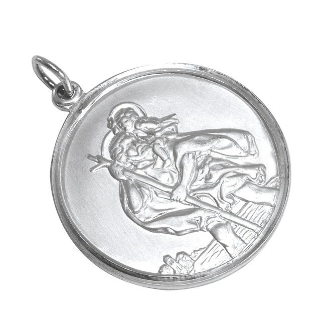 Ciondolo in argento sterling di San Cristoforo da 30 mm solo
