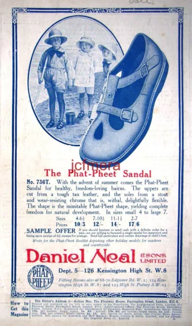 1920 Daniel Neal PHAT FEET School Shoes & Clothing AD #7 - Original Print Advert