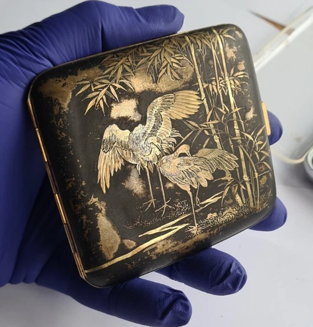 Hapese Rere RARE JAPAN FUJII Yoshitoyo Damascene Cigarette Case Signed £40.00 ...