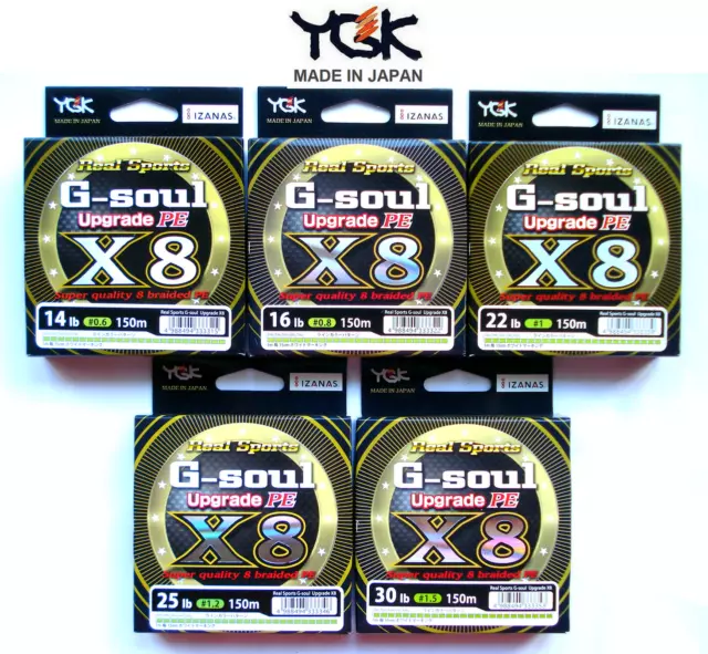 YGK Real Sports G-Soul Upgrade PE x 8 Braided Fishing Line 150m-165yds.Sea Bass