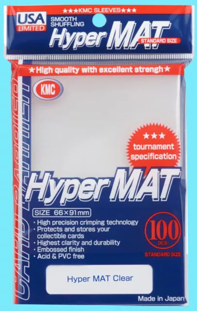 100 KMC HYPER MAT CLEAR Standard Card Barrier Deck Protector matte sleeves Japan