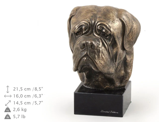 Dogue argentin, statue miniature / buste de chien, édition limitée, Art Dog FR