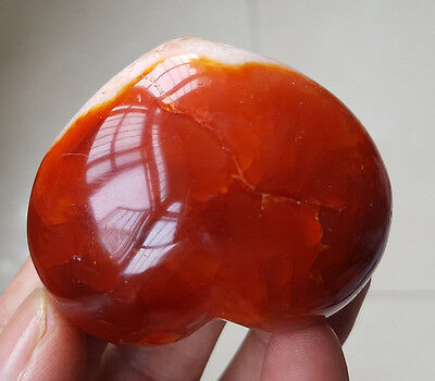 101G Beautiful Natural red agate stone Polished heart  Y2207