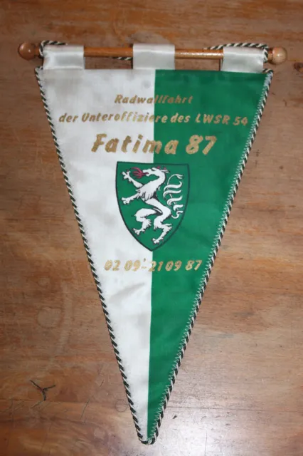 S6178: Banner Wimpel ÖBH Radwallfahrt Fatima 1987 LWSR 54  31,5x22cm