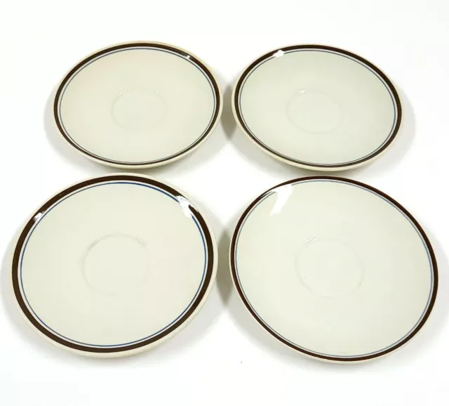 Vintage Royal Goedewaagen Gouda Saucer 4 pcs Holland Brown Blue AF047