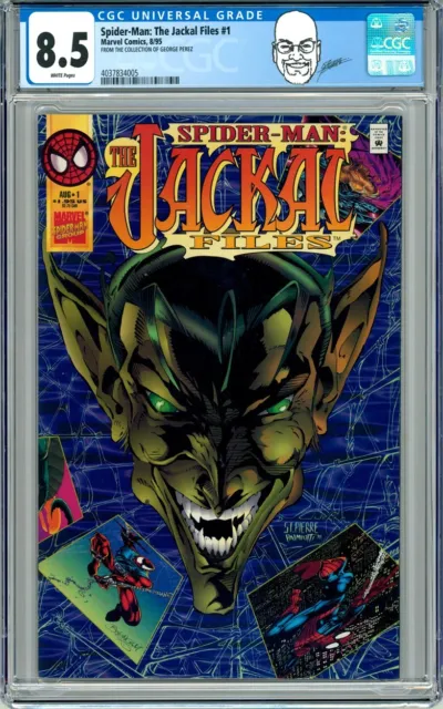 George Perez Pedigree Collection ~ CGC 8.5 Spiderman Jackal Files #1 Cover Art