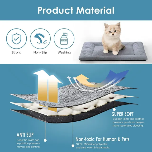 Super Soft Pets Dog Crate Bed Super Plush Dog Bed Mat for Kennel Pad Cushion Mat 4