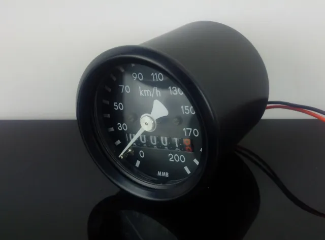 Mechanischer Mini-Tachometer speedometer tachymètre + Tageskilometer Ø48mm K1,4