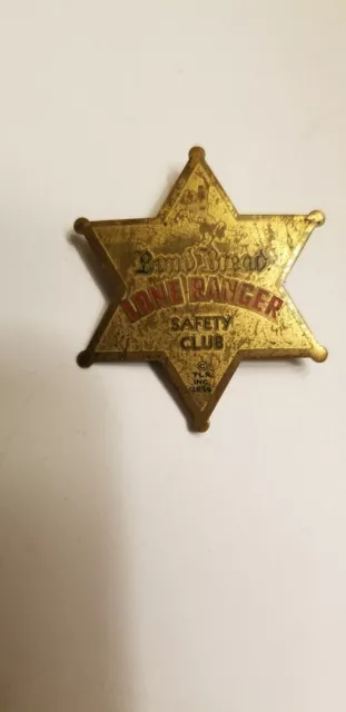 Vintage 1938 Lone Ranger Bond Bread Safety Club Badge pin advertising