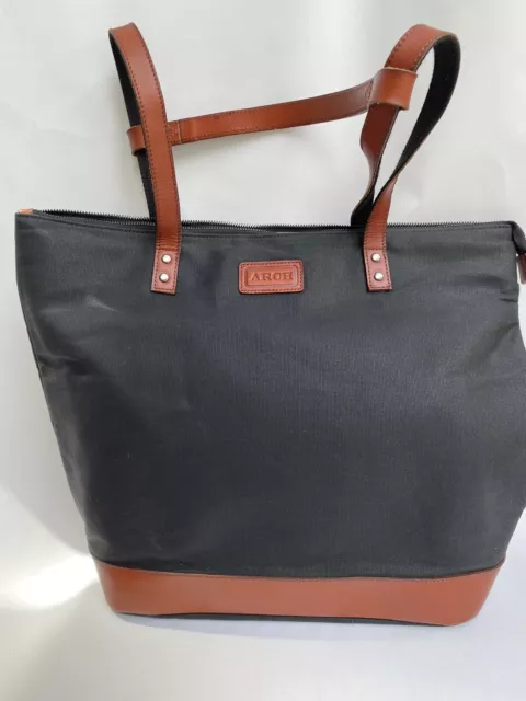ARCH Large Capacity Diaper Bag Travel Backpack Leather & Canvas~Nice