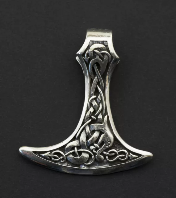 Pendentif Viking - Hache Raven Berserk - Grand modèle en Argent - 9.5g -  26394