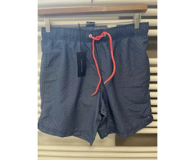 New Tommy Hilfiger Mens Swim Trunks Size Medium Medieval Blue Navy Shorts