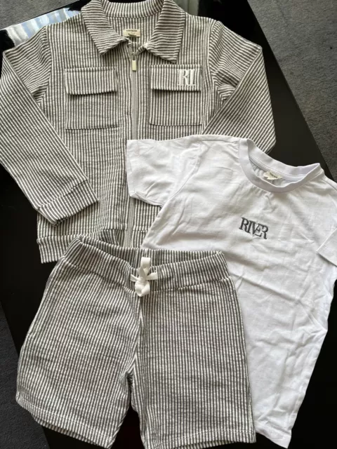 Boys River Island 3 Piece Shorts Set