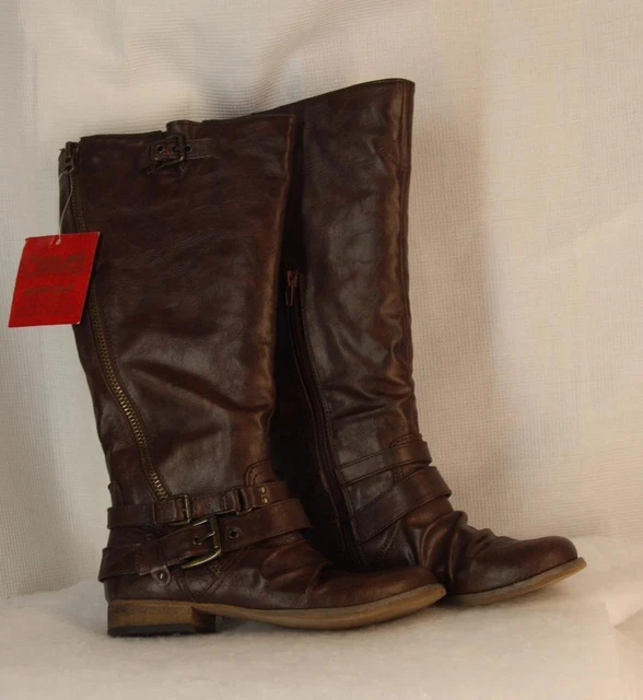 Carlos by Carlos Santana Size 6.5 Wide Calf  Hanna Brown Tall Shaft Boots Womens