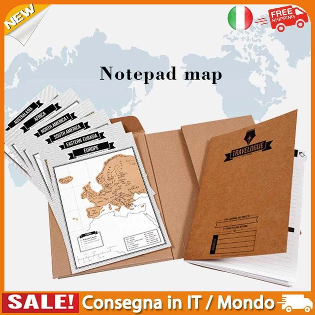 IT Journal Diary Notebooks Scratch World Map Travelogue Travel Log Notebooks
