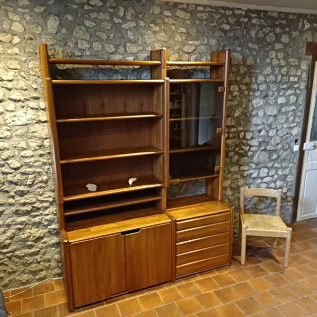 Superbe bibliothèque vintage Pierre Chapo GO en orme 2