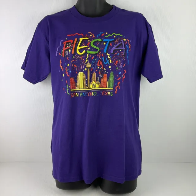 Vintage Lee Made in USA 90's 1994 San Antonio Fiesta Graphic T-Shirt Mens L