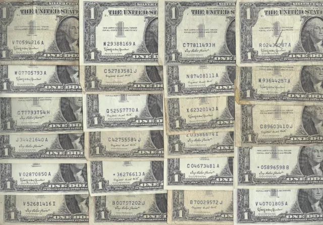 Lot of 23 - $1.00 Silver Certificates + 1935 & 1957 + STARNOTES + No Reserve!