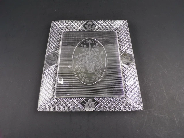 ABP Fine Cut Glass Small Pinched Bowl Hobstars American Brilliant Period 10