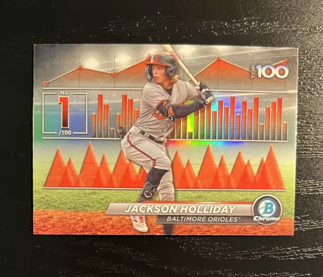 JACKSON HOLLIDAY 2024 Bowman Top 100 Prospects Chrome Card BTP1