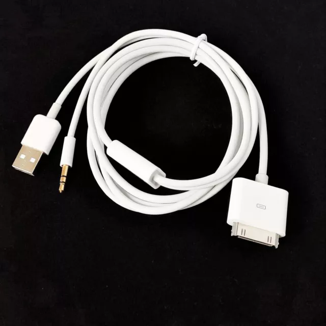 30pin Dock To 3.5mm Car AUX Audio USB charger Cable For iPhone 3G 4G iPod Touch