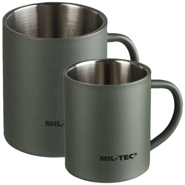 Mil-Tec Tasse Inox à Double Paroi 300/450 ML Gobelet / Timbale Camping Thermos