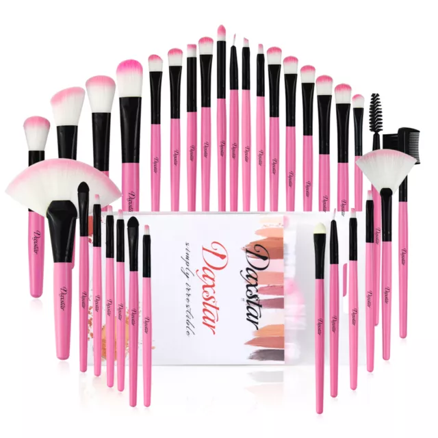 UK 32Pcs Pro Make Up Brush Set Foundation Kabuki Brush Eyeshadow Cosmetic Tools