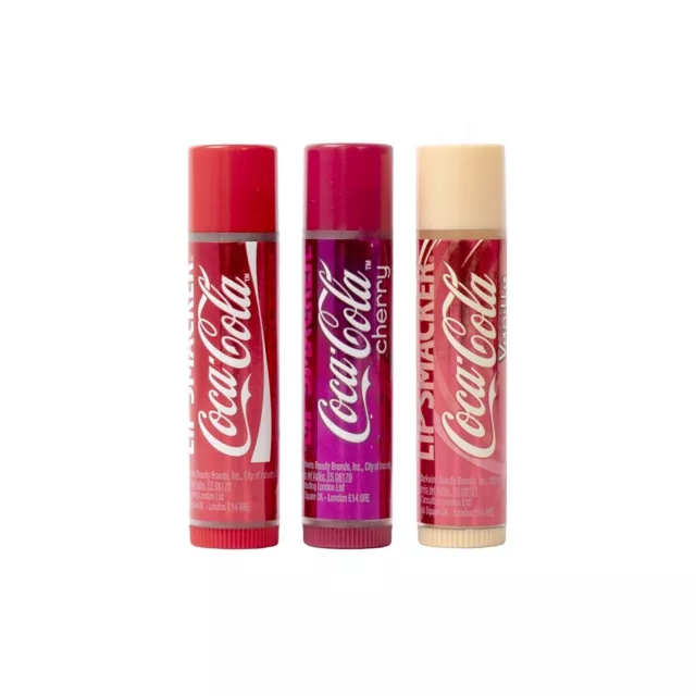 Lip Smacker Coca Cola Cherry, Coca Cola Vanilla and Original Lip Balm Trio 3pc