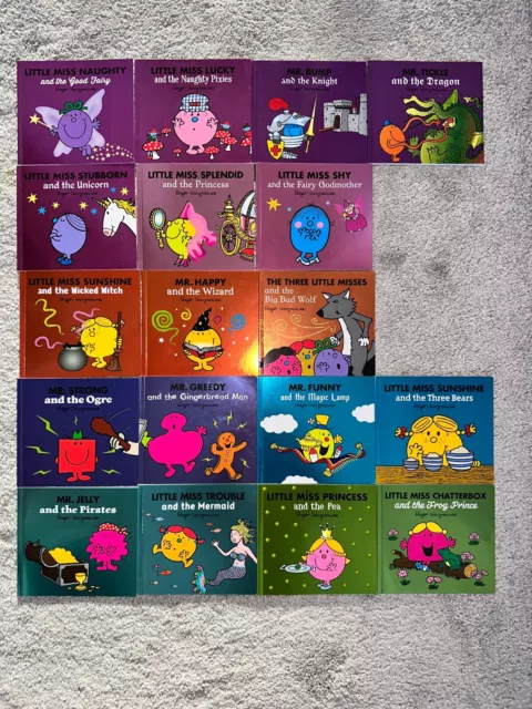 18x Mr. Men & Little Miss Magic Fairytale Sparkly Foil books Complete Collection