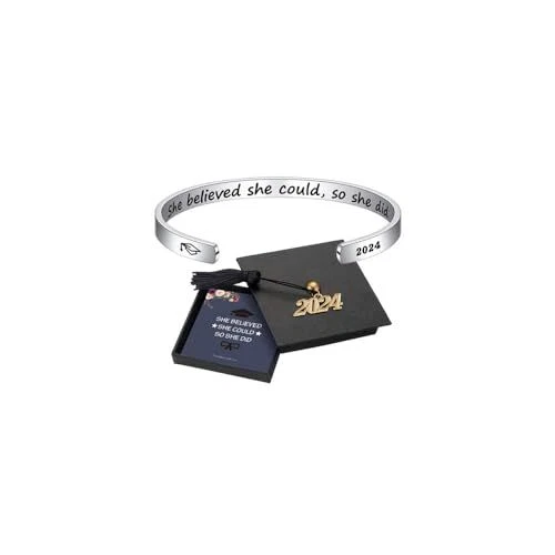 Kiwayo Graduation Bracelet For Class Of 2024 - Stainless Steel Compass Pendant, Inspirational Gift For Grads - View #2