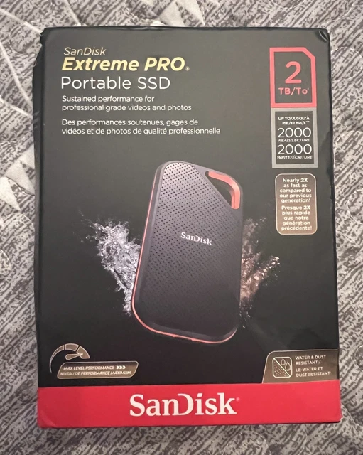 SANDISK EXTREME PRO V2 2TB USBC Portable External SSD (SDSSDE812T00