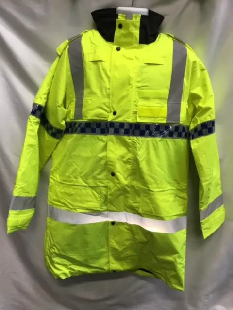 Brand New Ex Police Hi Vis Traffic Jacket Anorak Waterproof