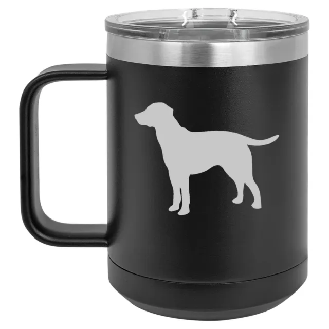 15oz Tumbler Coffee Mug Handle Lid Travel Cup Insulated Lab Labrador Retriever