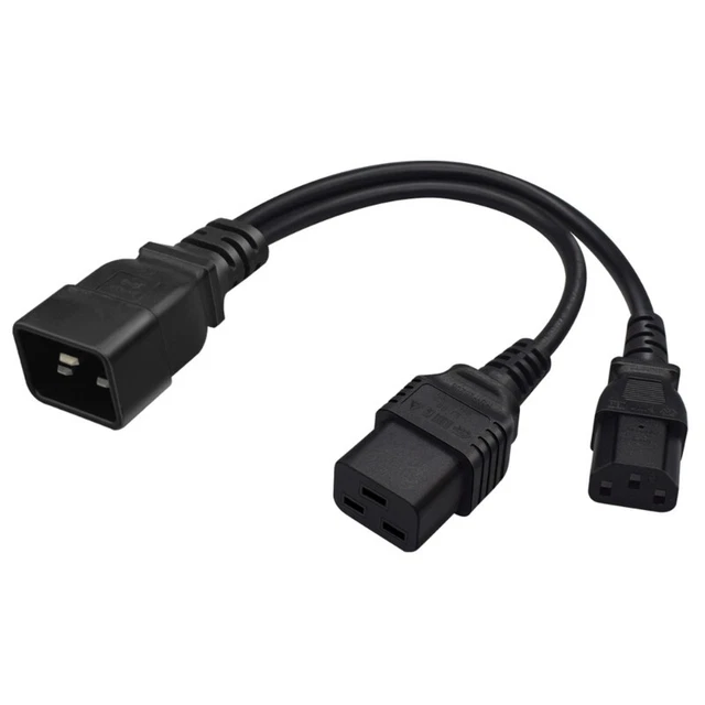 C20 to C13+C19 Power Cord IEC320 C20 Male to C13+C19 Female Power Converter
