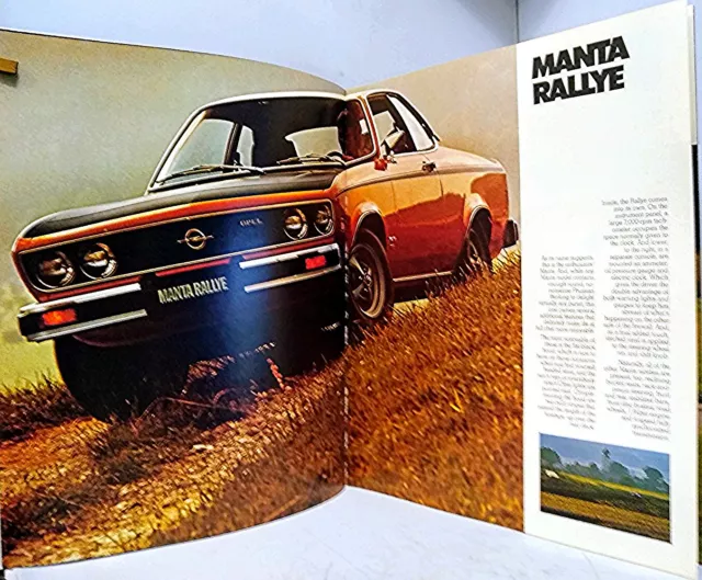 1974 Opel Manta Rallye 1900 20-page Original Car Sales Brochure Catalog