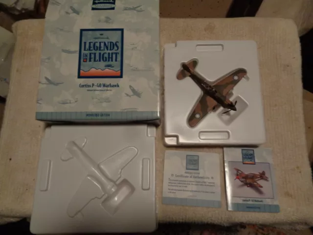 Hallmark Plane Legends In Flight Curtiss P-40 Warhawk Airplane With Box