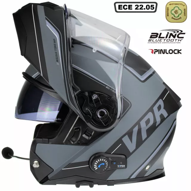 Casco Moto Con Blinc Bluetooth Casco Modulare Interfono Ece Acu Doppia Visiera