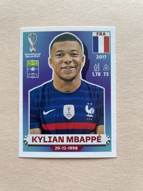 PANINI STICKER WORLD Cup Qatar 2022 KYLIAN MBAPPE France FRA19 EUR 3,00
