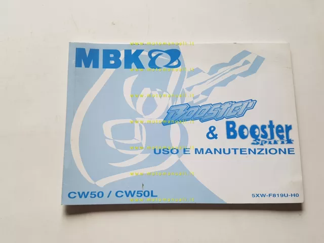 MBK Booster - Booster Spirit 2003 manuale uso manutenzione originale italiano
