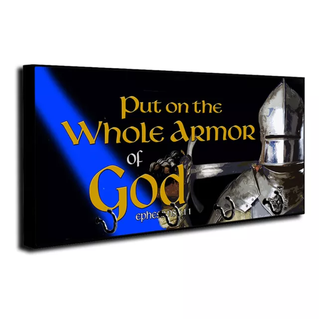 Thin Blue Line Put On The Whole Armor of God Ephs 6:11 Dog Leash & Key Hanger